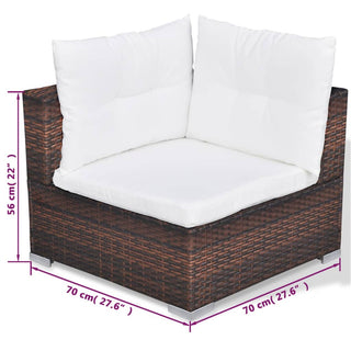 Loungeset Met Kussens Poly Rattan