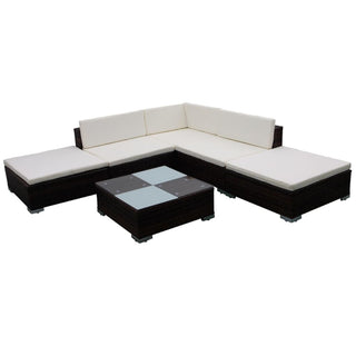 Loungeset Met Kussens Poly Rattan