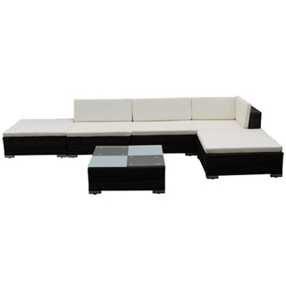 Loungeset Met Kussens Poly Rattan