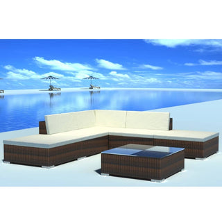 Loungeset Met Kussens Poly Rattan