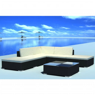 Loungeset Met Kussens Poly Rattan