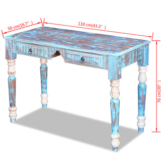 Bureau Massief Gerecycled Hout Wit En Bruin