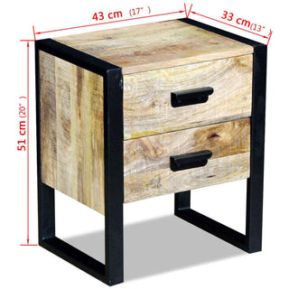 Bijzettafel Met 2 Lades 43X33X51 Cm Massief Mangohout