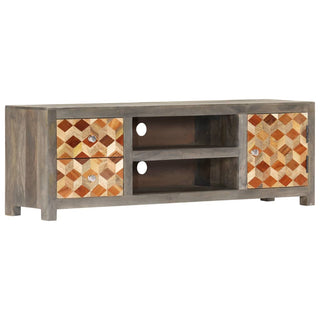 Tv-Meubel 120X30X40 Cm Massief Mangohout Grijs