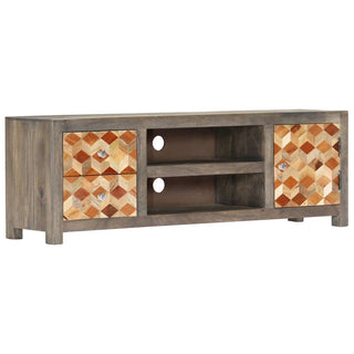 Tv-Meubel 120X30X40 Cm Massief Mangohout Grijs