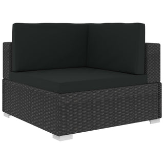 6-Delige Loungeset Met Kussens Poly Rattan Zwart