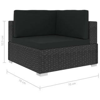 6-Delige Loungeset Met Kussens Poly Rattan Zwart