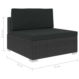 6-Delige Loungeset Met Kussens Poly Rattan Zwart