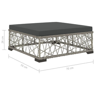 5-Delige Loungeset Met Kussens Poly Rattan Grijs