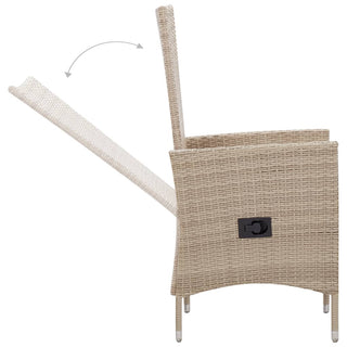 Tuinset Met Kussens Poly Rattan Beige