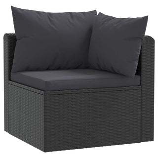 5-Delige Loungeset Met Kussens Poly Rattan Zwart