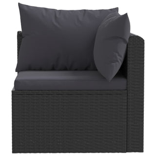 2-Delige Loungeset Met Kussens Poly Rattan Zwart