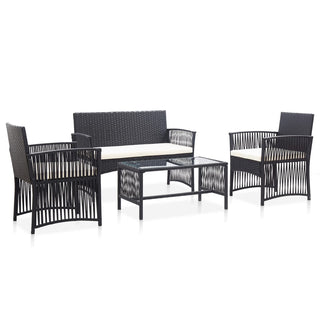 Loungeset Met Kussen Poly Rattan