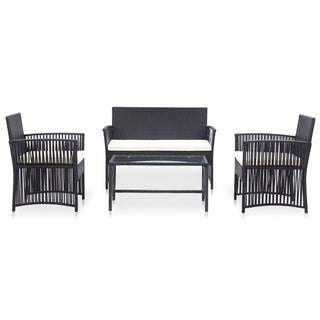 Loungeset Met Kussen Poly Rattan