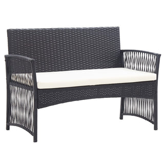 Loungeset Met Kussen Poly Rattan