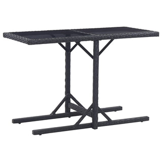 Tuintafel 110X53X72 Cm Glas En Poly Rattan