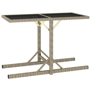 Tuintafel 110X53X72 Cm Glas En Poly Rattan