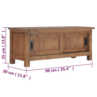 Tv-Meubel 90X30X35 Cm Massief Teakhout