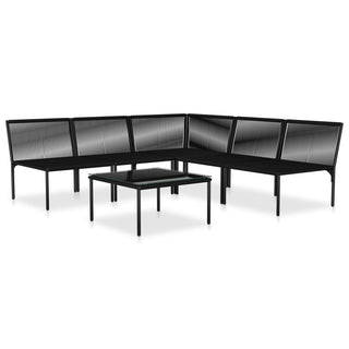 6-Delige Loungeset Met Kussens Pvc Zwart