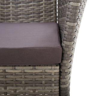 Tuinstoelen 2 St Met Kussens Poly Rattan Grijs