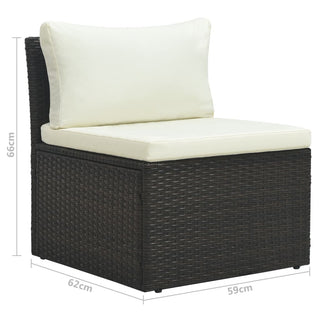 4-Delige Loungeset Met Kussens Poly Rattan