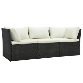 4-Delige Loungeset Met Kussens Poly Rattan