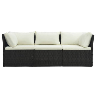 4-Delige Loungeset Met Kussens Poly Rattan