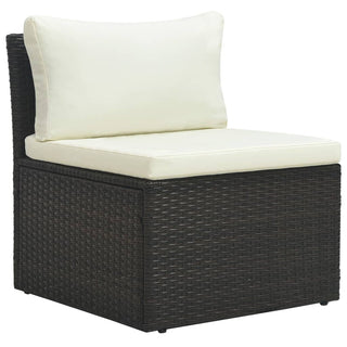 4-Delige Loungeset Met Kussens Poly Rattan