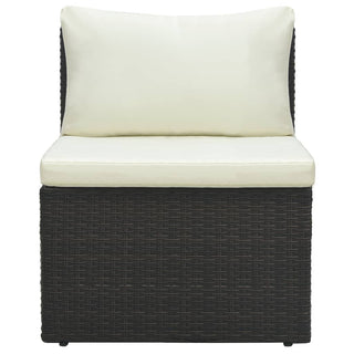 4-Delige Loungeset Met Kussens Poly Rattan