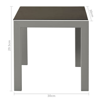 Ligbedden 2 St Met Tafel Staal En Textileen Zwart