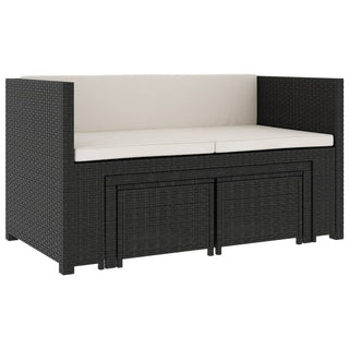 Loungeset Met Kussens Poly Rattan