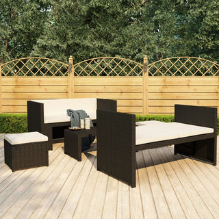 Loungeset Met Kussens Poly Rattan