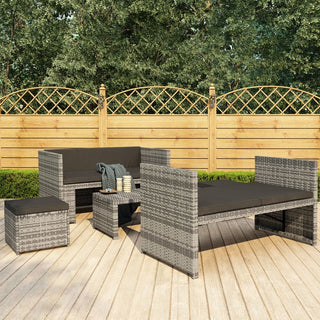 Loungeset Met Kussens Poly Rattan