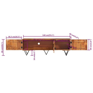 Tv-Meubel 140X30X46 Cm Massief Mangohout