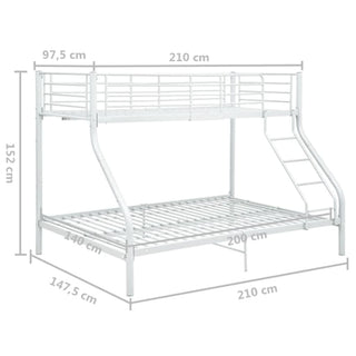 Stapelbedframe Metaal 140X200 Cm/90X200 Cm