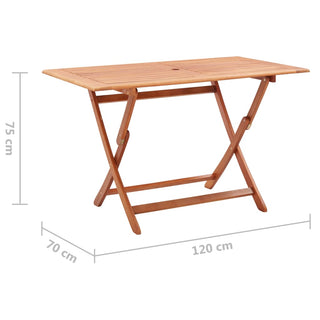 Tuintafel Inklapbaar 120X70X75 Cm Massief Eucalyptushout