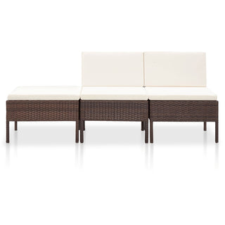 Loungeset Met Kussens Poly Rattan