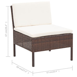 Loungeset Met Kussens Poly Rattan