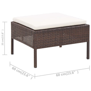 Loungeset Met Kussens Poly Rattan