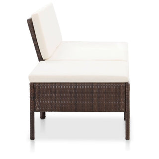 Loungeset Met Kussens Poly Rattan