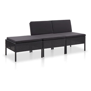 Loungeset Met Kussens Poly Rattan