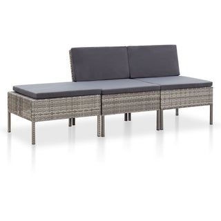 Loungeset Met Kussens Poly Rattan