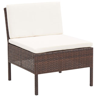 Loungeset Met Kussens Poly Rattan