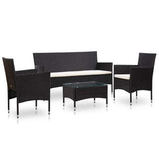 Loungeset Met Kussens Poly Rattan