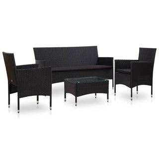 Loungeset Met Kussens Poly Rattan