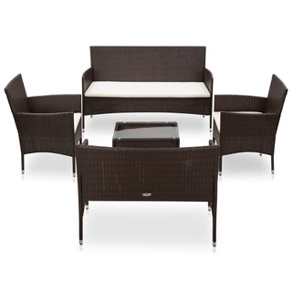 Loungeset Met Kussens Poly Rattan