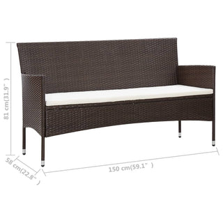 Loungeset Met Kussens Poly Rattan