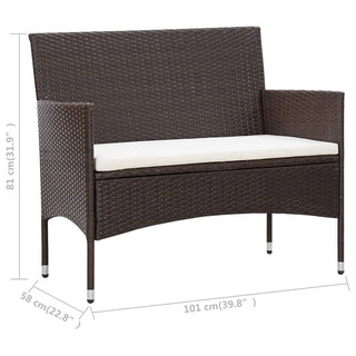 Loungeset Met Kussens Poly Rattan