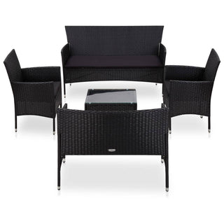 Loungeset Met Kussens Poly Rattan