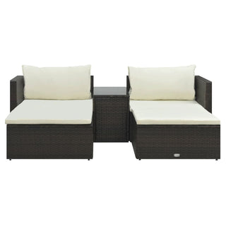 Loungeset Met Kussens Poly Rattan